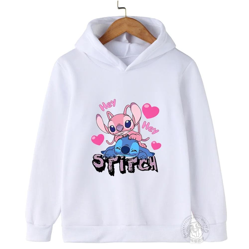 MINISO Stitch Hoodies Street Fashion Sweater for Boys and Girls Children's Sports Pullover Outdoor Sports Hoodie children's clothing 140