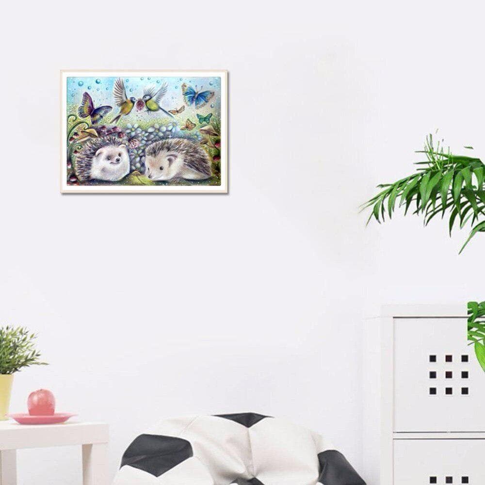 DIY Diamond Mosaic Picture of Rhinestones Cute Little Hedgehog Diamond Embroidery Diamond Painting 20X30CM