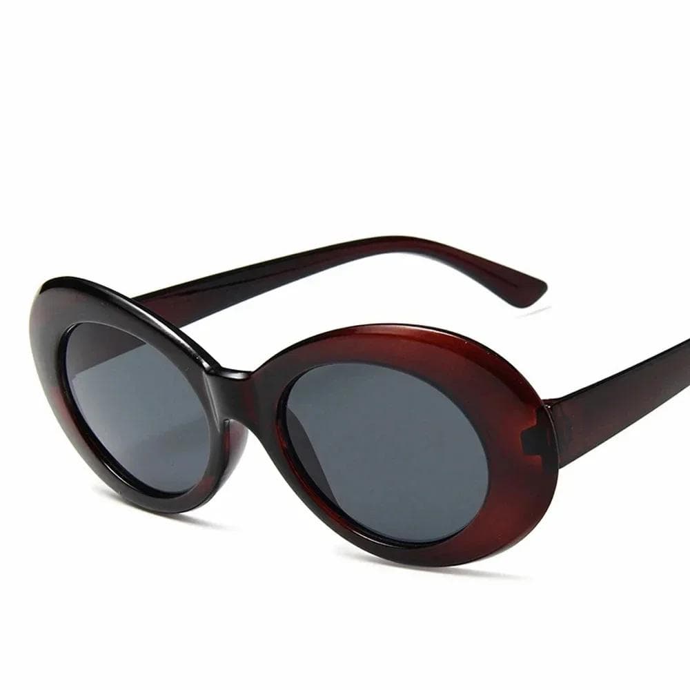 New Retro Large Frame Glasses Women Oval Sunglasses Vintage Goggle UV400 White Black Trendy Eyewear 1pcs