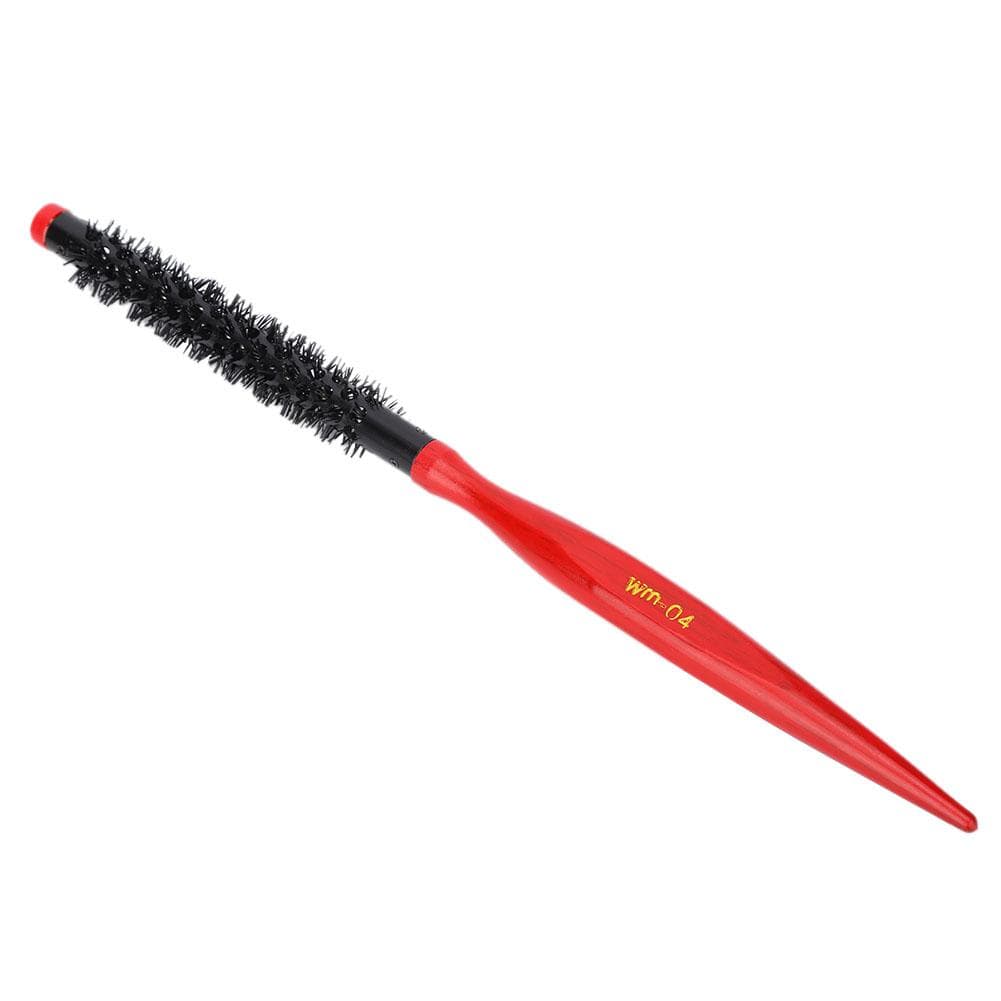 Mini Aluminum Tube Nylon Bristles Round Hair Styling Brush Roll Hairbrush Pointed Tip Handle#4