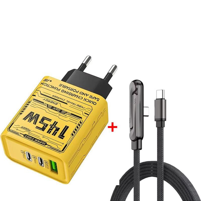 145W Fast Charger PD USB Charger Quick Phone Charge Adapter for iPhone Samsung Huawei 3 Ports EU/USPlug Wall Adapter EU Standard