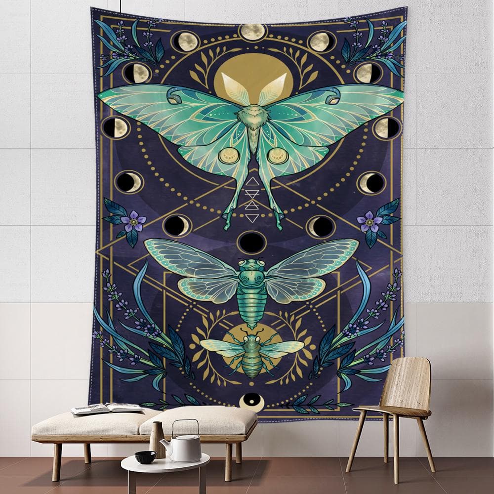 Colorful Geometric Butterfly Tapestry Wall Hanging Bohemian Art Hippie Tapitz Living Room Bedroom Home Decor 95x73CM