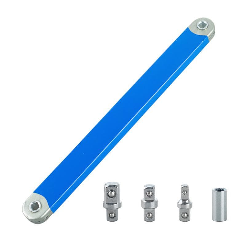 Offset Extension Wrench Tight Spaces Extension Tool with 1/2 1/4 and 3/8 Drive Adapters Universal blue
