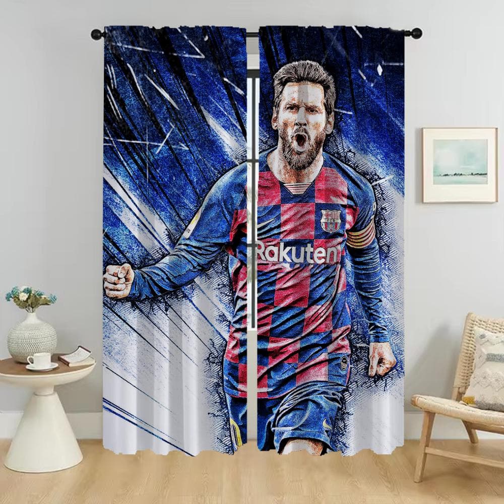 Messi Blackout Curtain for Room 2 Panel Modern Living Room Curtains Tulle for Bedroom Home Interior Curtains Shades Partition W74xH114cmx2pcs-CL