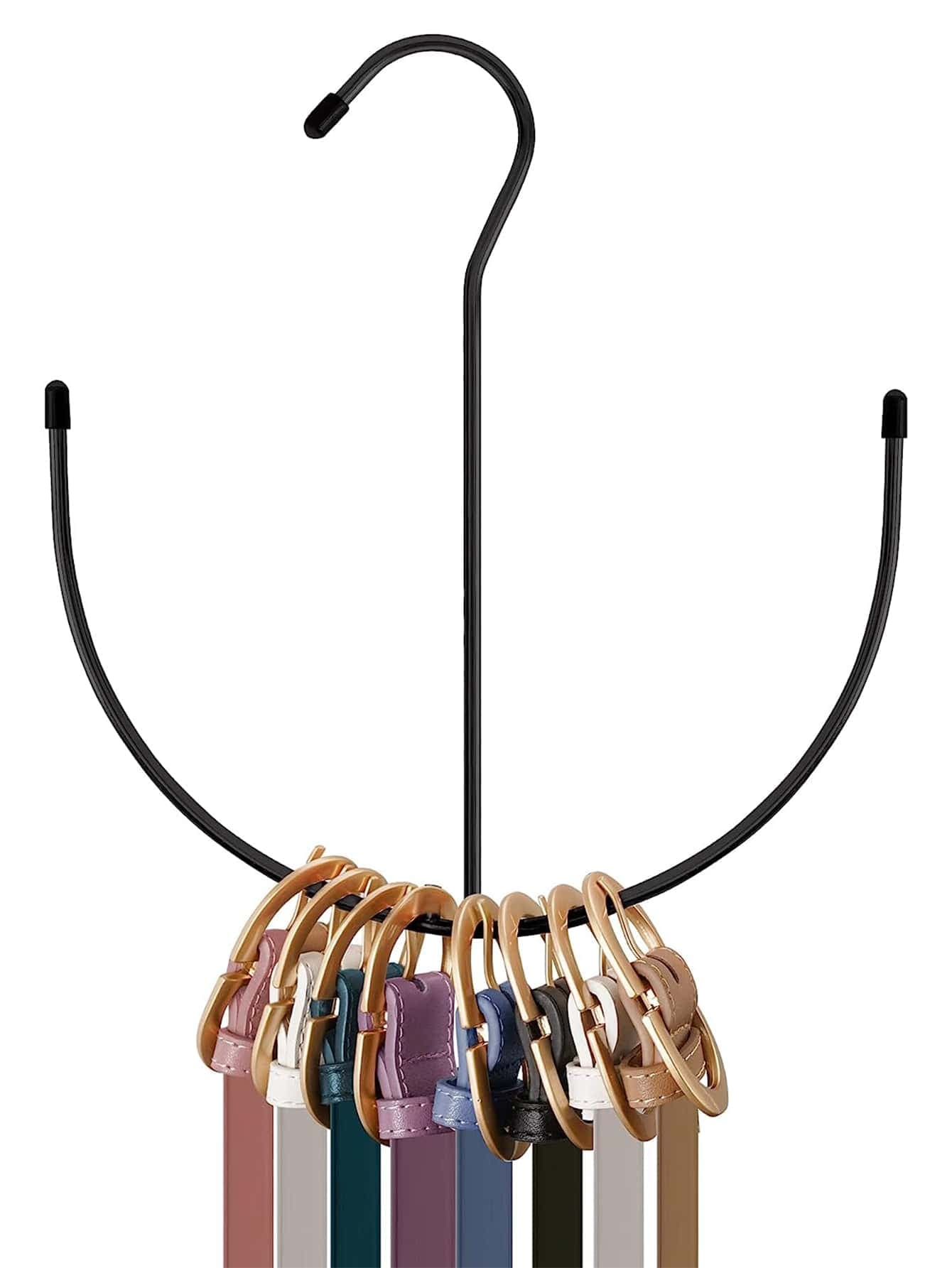 1pc Multifunctional Belt Hanger, Storage Organizer For Tie, Scarf, Belt Hangers one-size black