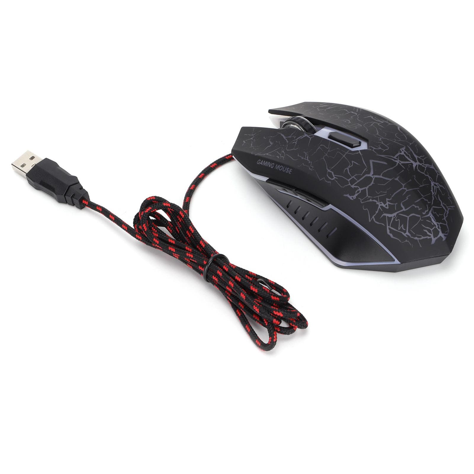 Wired Gaming Mouse USB Port Ergonomic 3200 DPI Adjustable RGB Optical Computer AccessoriesWhite black