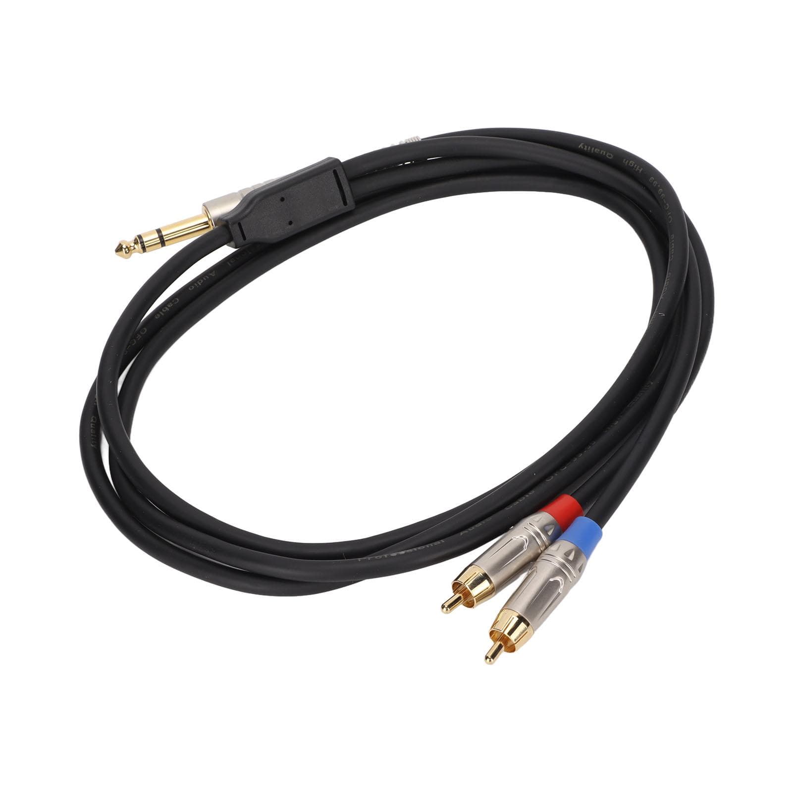 14in TRS Male to Double RCA Male Cable Plug in 6.35mm TRS to 2 RCA Splitter Microphone Cable 5.9ft