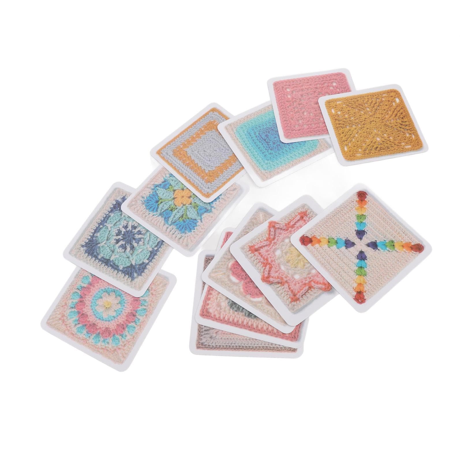 Granny Square Card Deck Paper Versatile Techniques Beginner Friendly Portable Crochet Squares Card