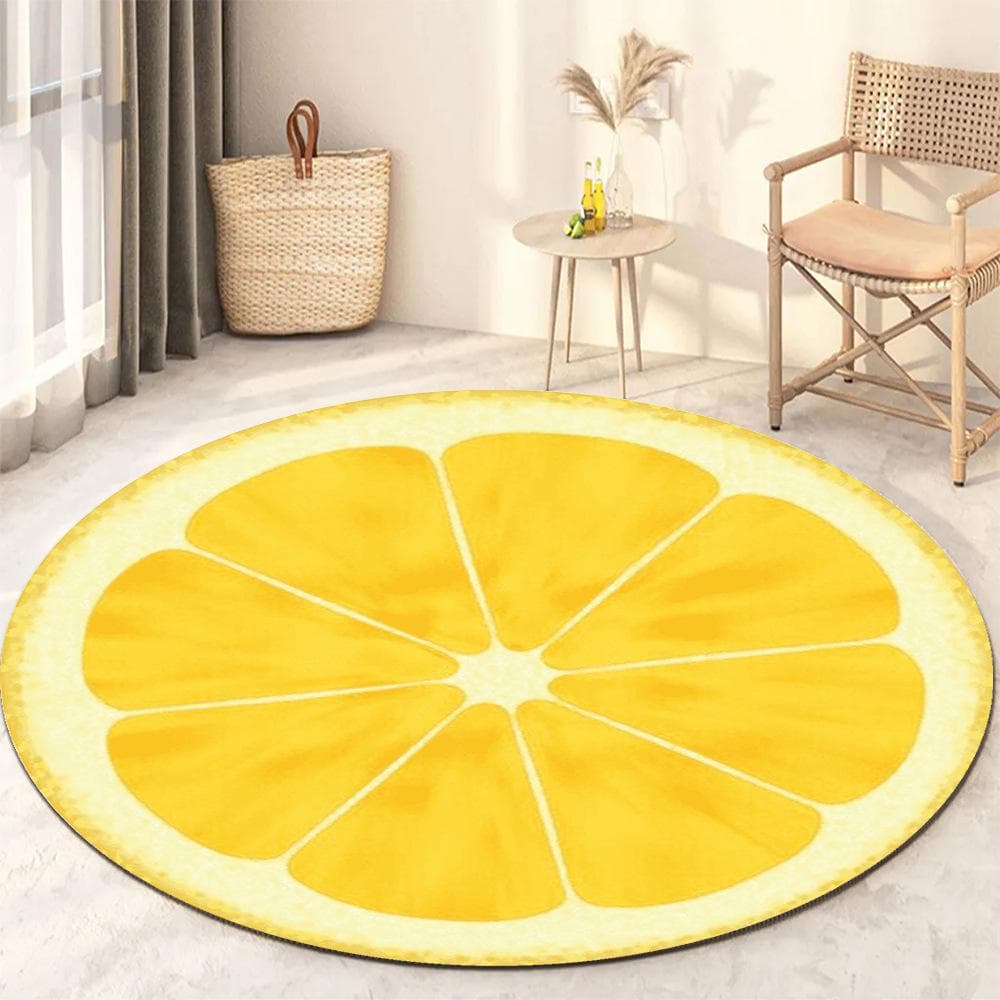 Sunflower Round Rug Living Room Bedroom Modern Floral Rug Floor Mat Chair Home Decoration diameter 80cm