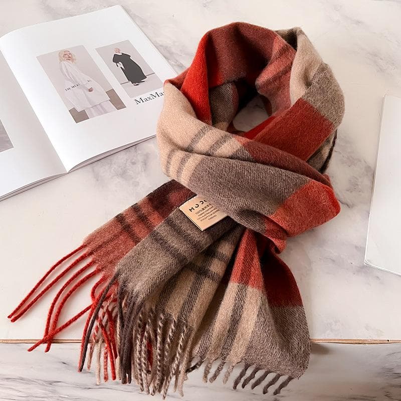 100% Wool Luxury Brands Classic England Style Women Scarf Fashion Stripe Plaid Scarves Tassel Shawls Pashmina Lady Wrap 32*180cm 32x180cm