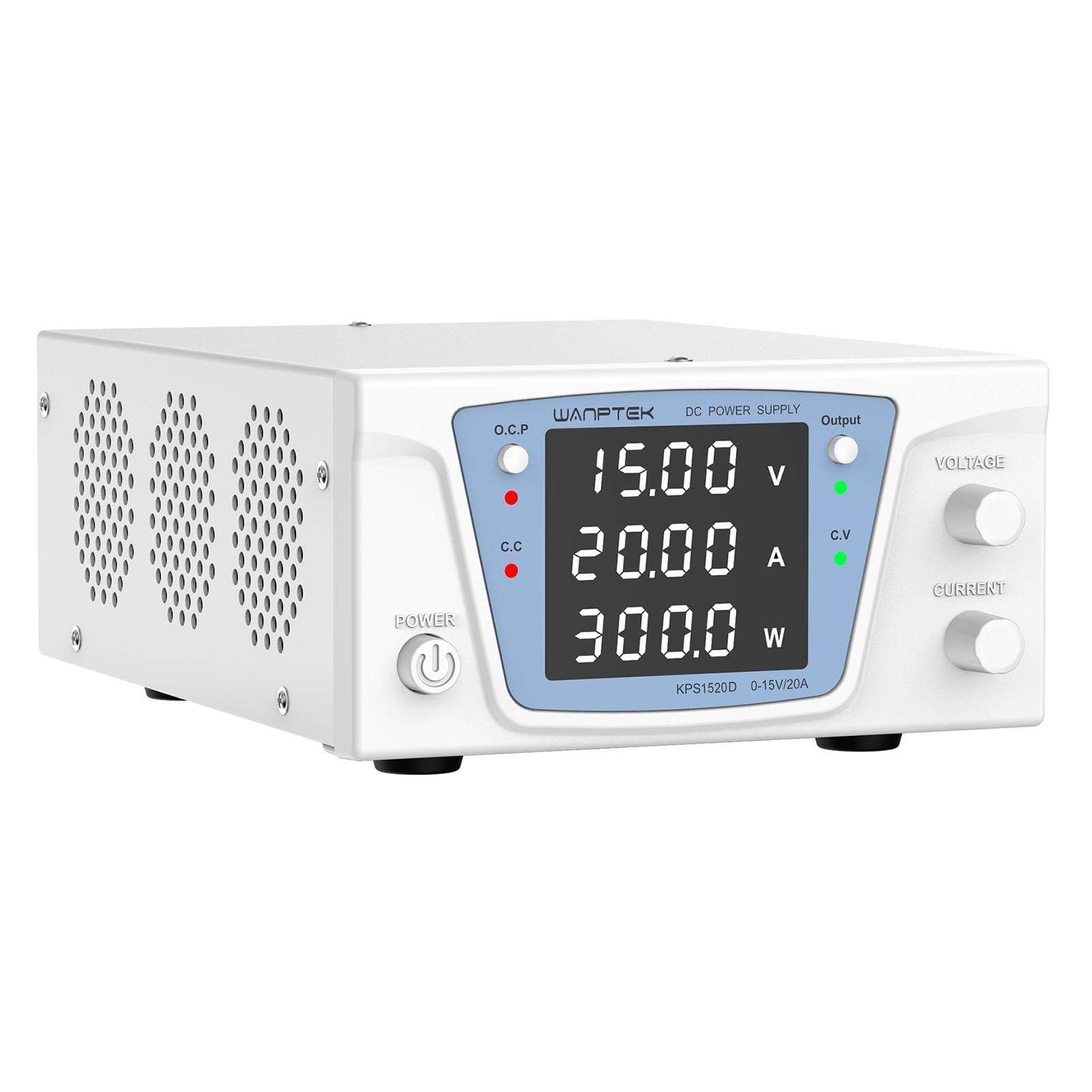 WANPTEK DC Power Supply Variable 100V 5A Bench Power Supply High Power with 4-Digit LED Display EU Plug 15V 20A white