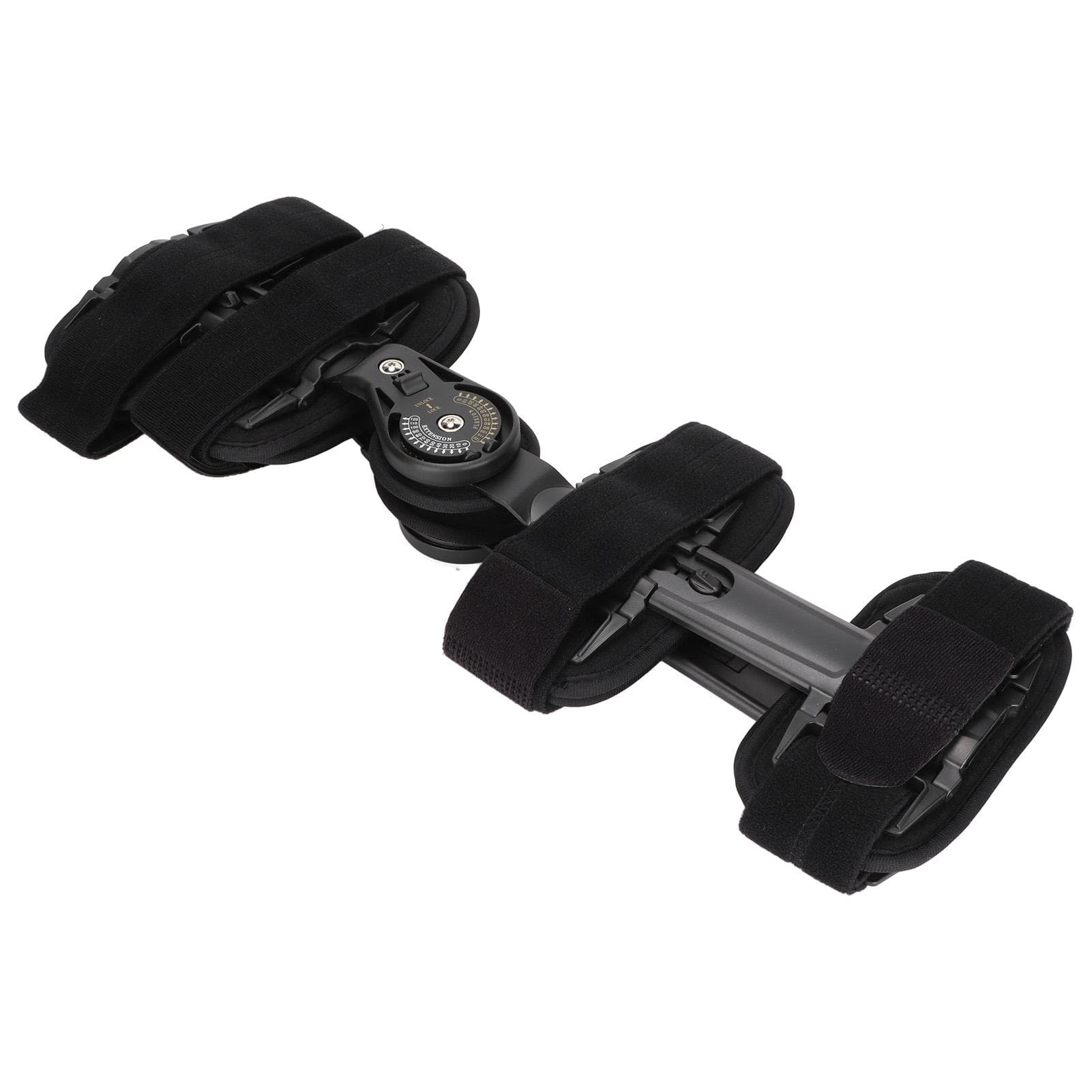 Hinged Knee Brace Adjustable Knee Immobilizer with Side Stabilizers Locking Dial for ACL MCL PCL