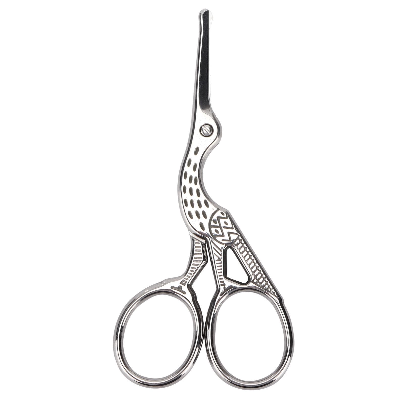 Crane Design Scissors Stainless Steel Retro Sewing Embroidery DIY Crafts Shears ToolSilver