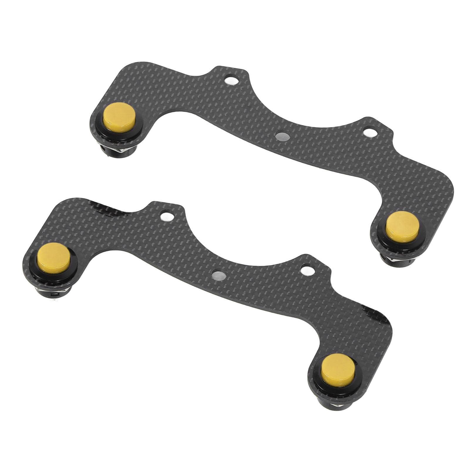 2Pcs Steering Wheel Horn Button Carbon Fiber Enhanced Functionality External Horn Button Kit yellow