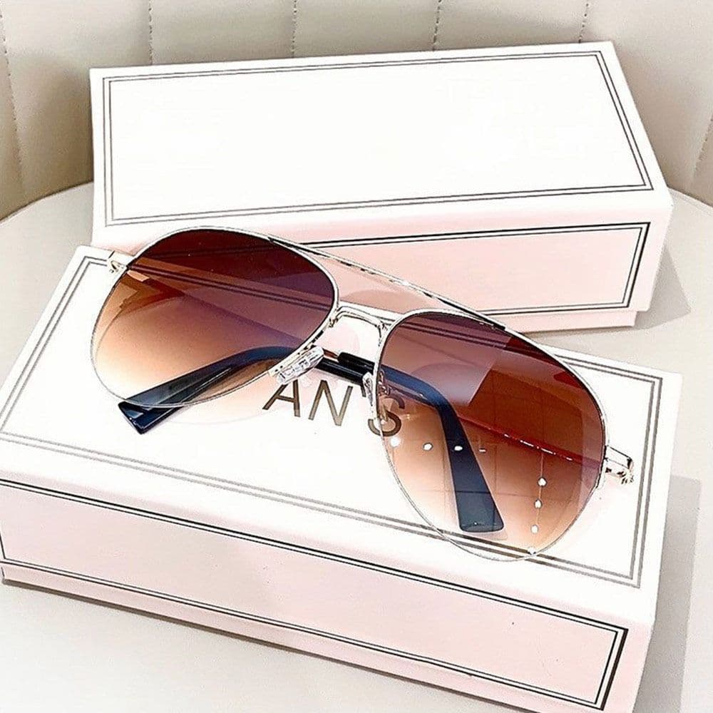 Vintage Big Frame Gradient Sunglasses UV400 Protection for Women Men Cycling Driving Shades Eyewear