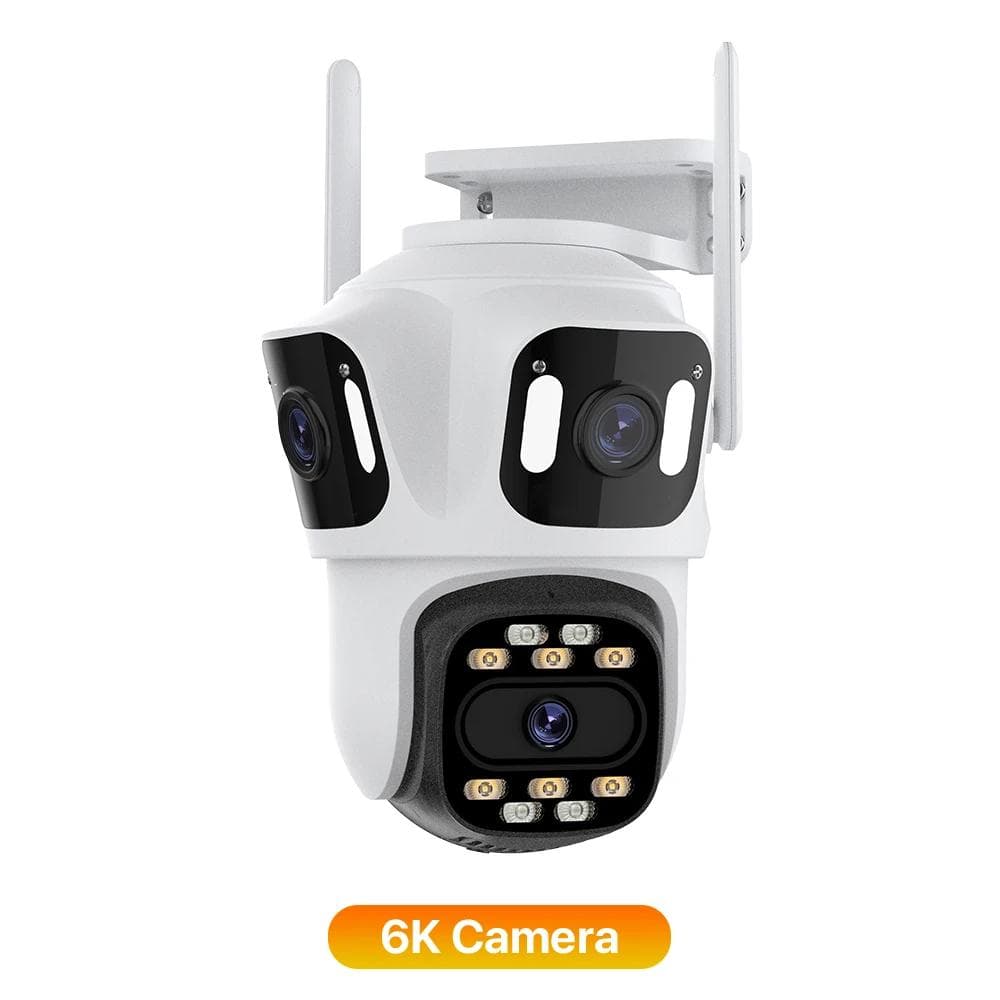 Three Lens Three Screen Wifi PTZ Camera 6K 4K HD Outdoor IP Camera Auto Tracking Video Surveillance CCTV Camera P2P ICSEE 6K Camera
