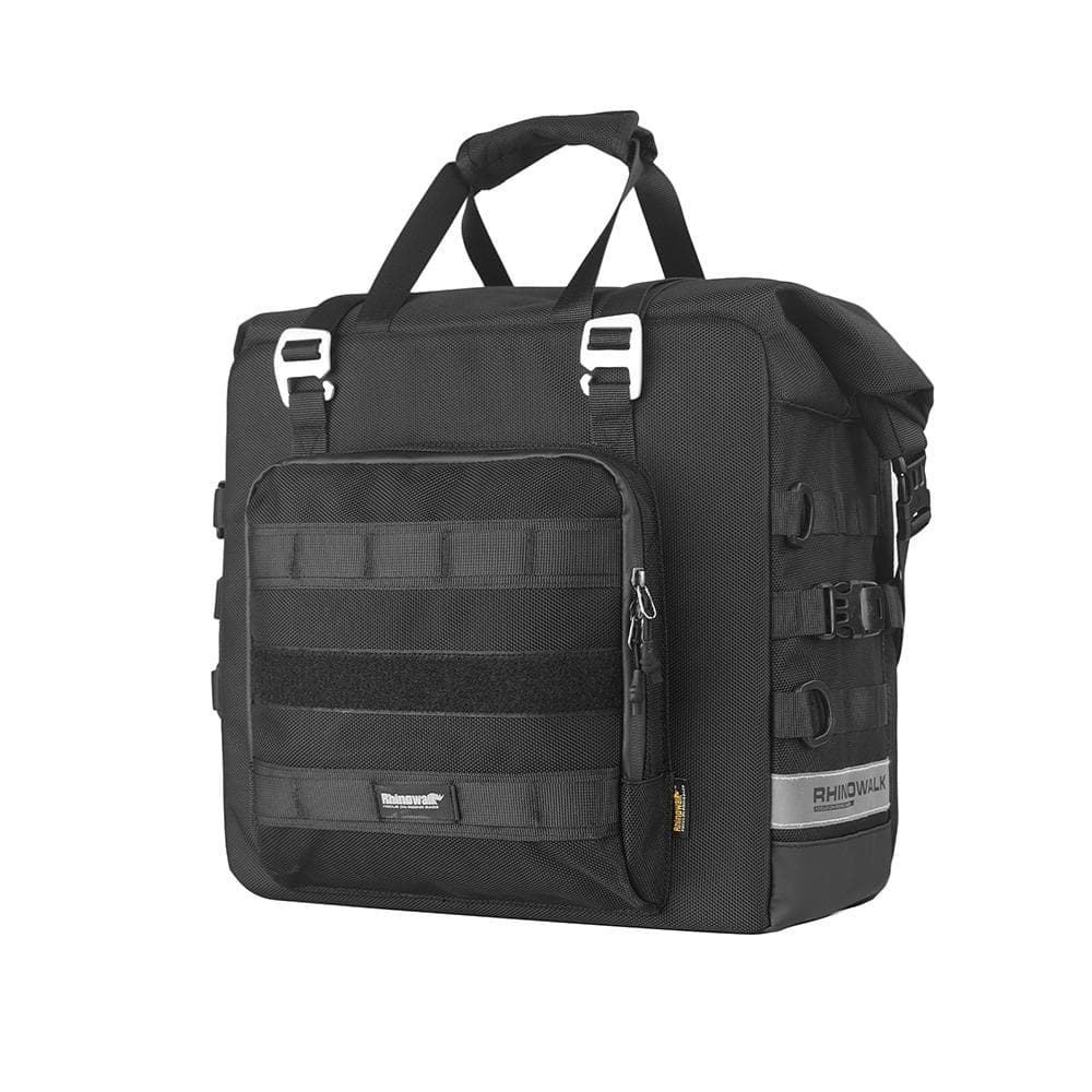 Rhinowalk Waterproof Motorcycle Saddle Bag Quick Release Luggage Bag Large Capacity Side Storage black
