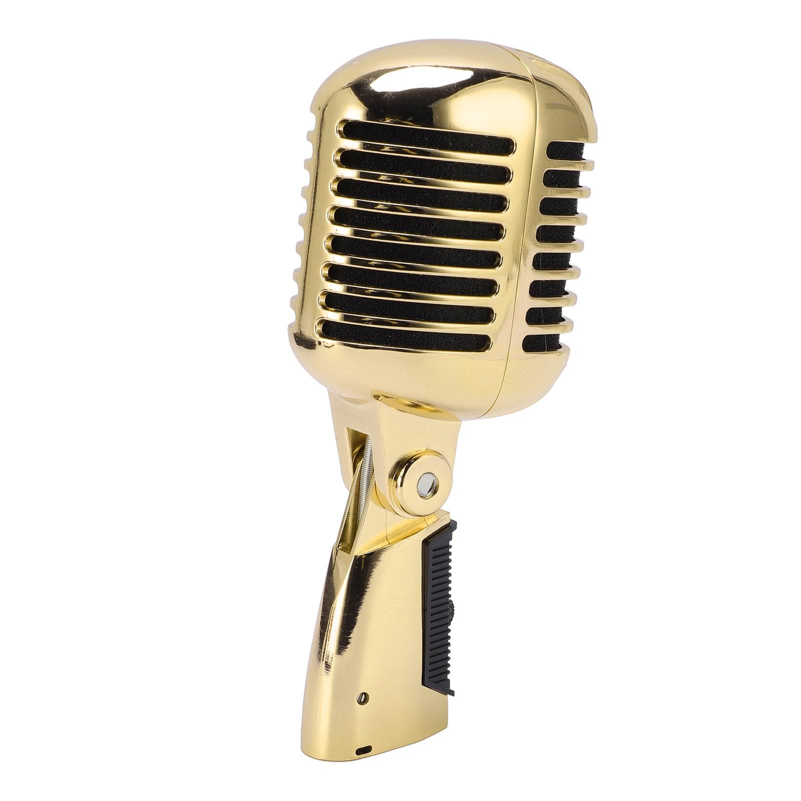 Dynamic Microphone Retro Cardioid Pickup Angle Adjustable Mic for Stage Performance KTV Gunmetal gold