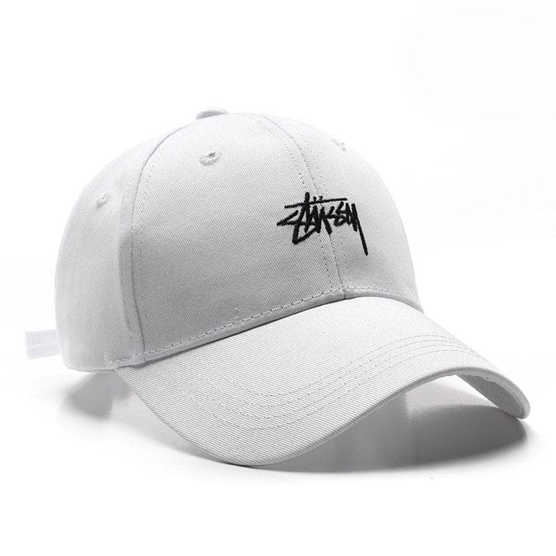 Stussy Personalized Letter Embroidery Baseball Cap For Men And Women white