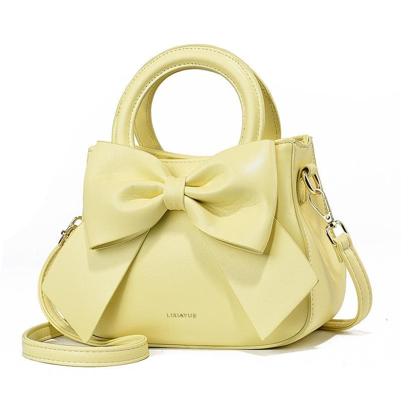 Fashion Solid Color Bow Zipper Small Bag Ladies Small Handbag 22*9*17