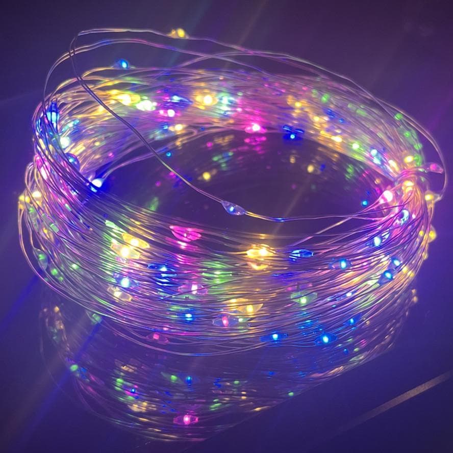 Led silver Wire Fairy Lights USB Powered LED String Lights outdoor waterproof Garland For Christmas Party Wedding DIY Decoration 3m multicolour