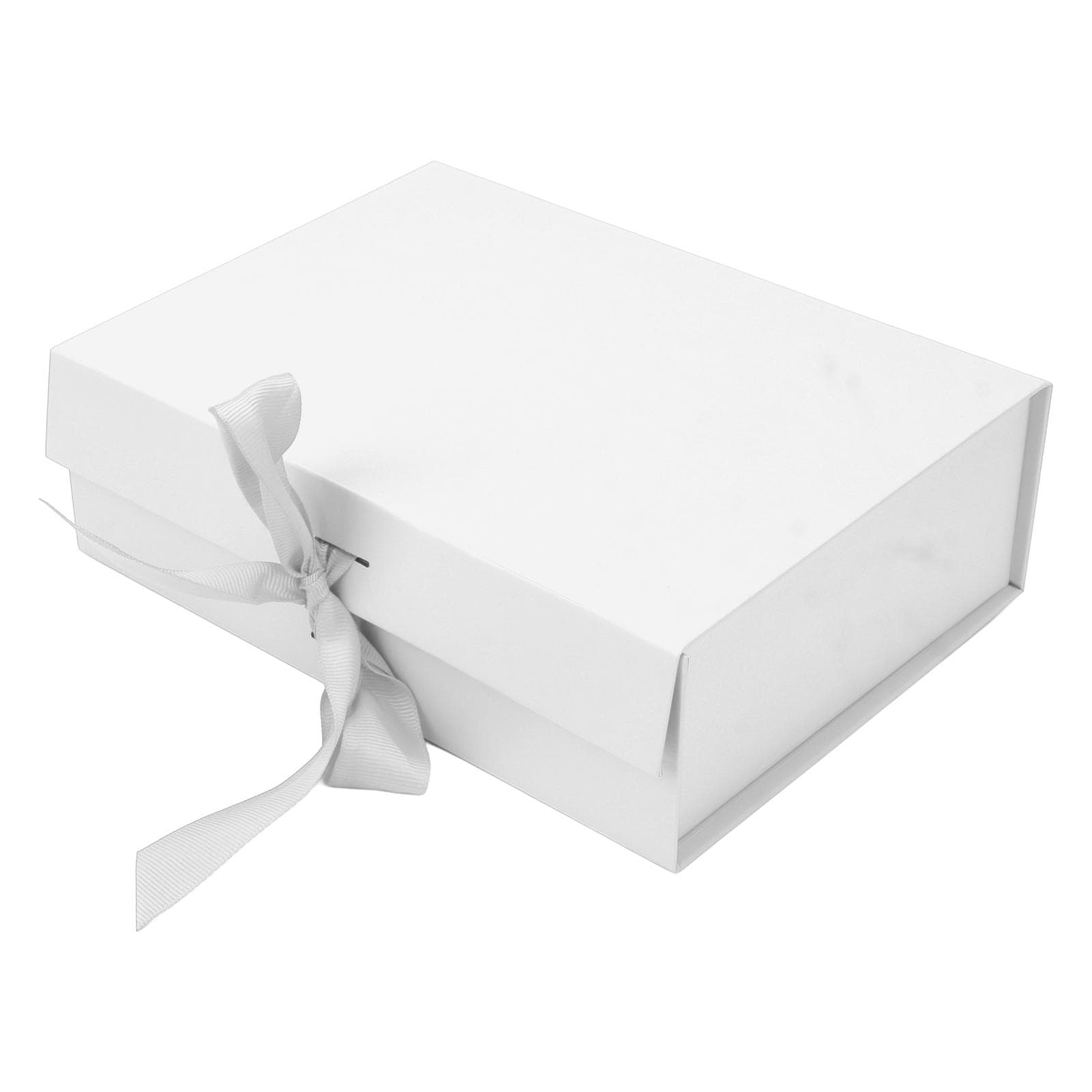 Gift Boxes Folding Pure Color Reusable Gift Wrap Boxes with Ribbon for Storing Jewelry Candies white
