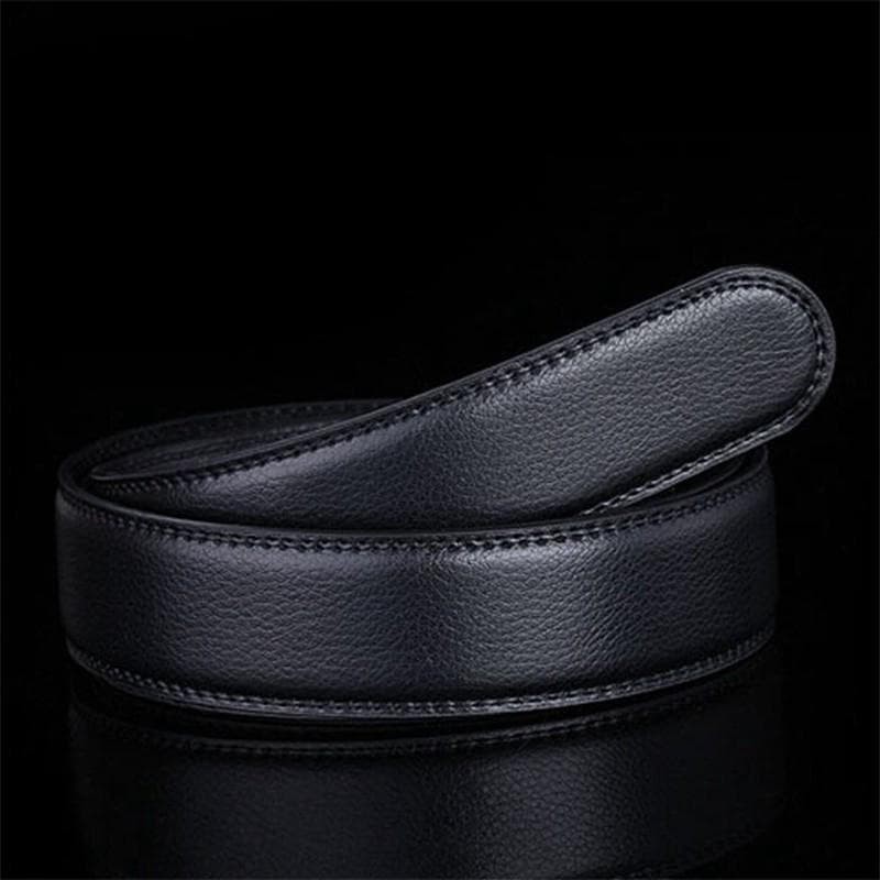 No Buckle Genuine PU Leather Automatic Belt Body Strap Without Buckle Belts Men Good Quality Male Belts 120CM