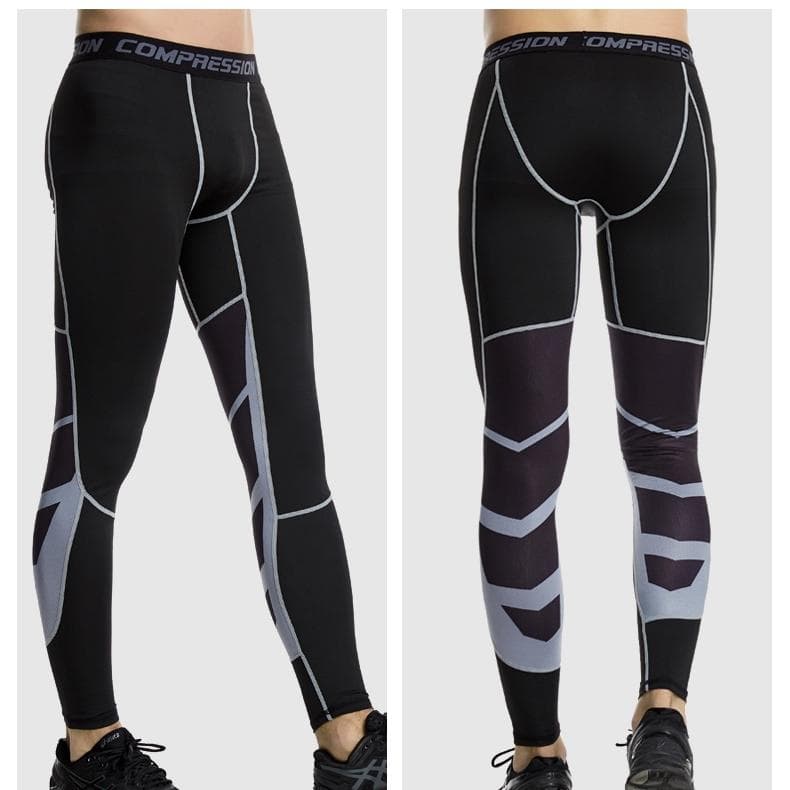 Men's Lycra Compression Pants Cycling Running Basketball Soccer Elasticity Sweatpants Fitness Tights Legging Trousers Rash Guard L black