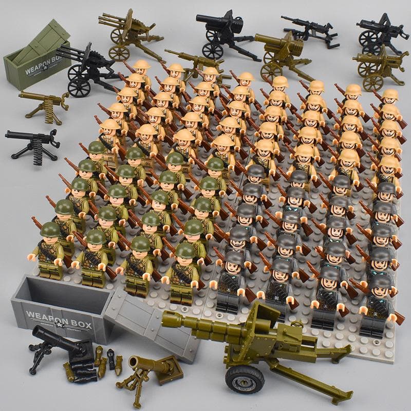 80pcs Kids Toys Soldiers Building Blocks Mini Action Figures Educational Toys For Boys Birthdays Gifts