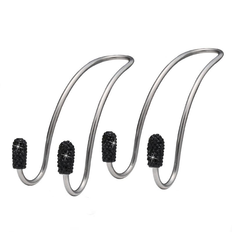 2Pcs Multi-functional Metal Car Seat Headrest Hanger Bag Seat Hook Holder for Bag Purse Cloth Grocery Storage