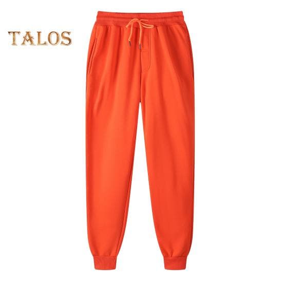 Women Sport Pants Drawstring Elastic Waist Loose Jogging Ankle-banded with Pockets Solid Color Jogging Running Sweatpants Casual Trousers S orange