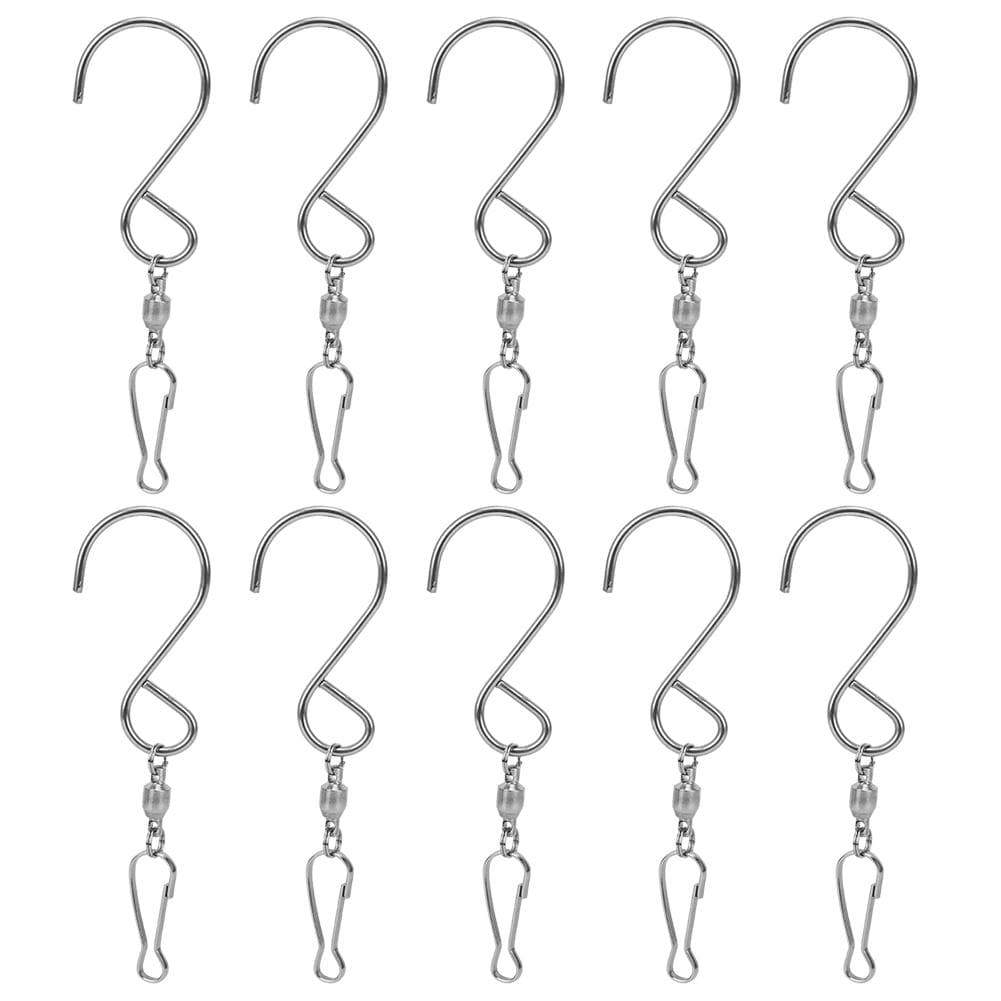 10Pcs Rotate Spiral Hook Clip Stainless Steel 360-Degree Rotating S Hanging Supplies10pcs