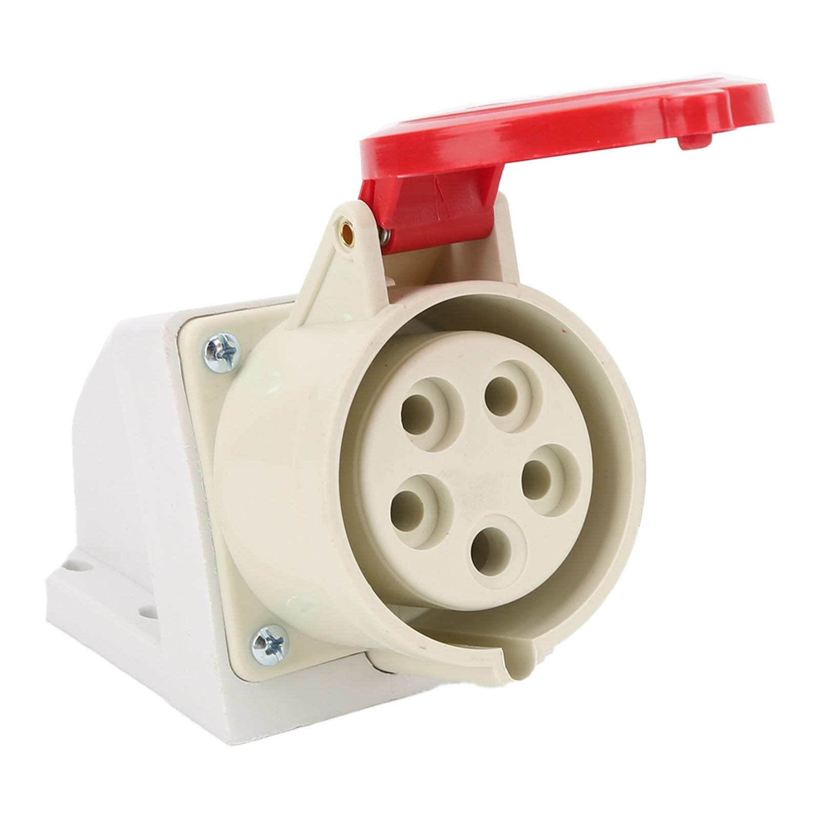 32A 5Pin Industrial Socket 3 Phase IP44 Waterproof Insulated Wall Mount 380415V 3P+N+E