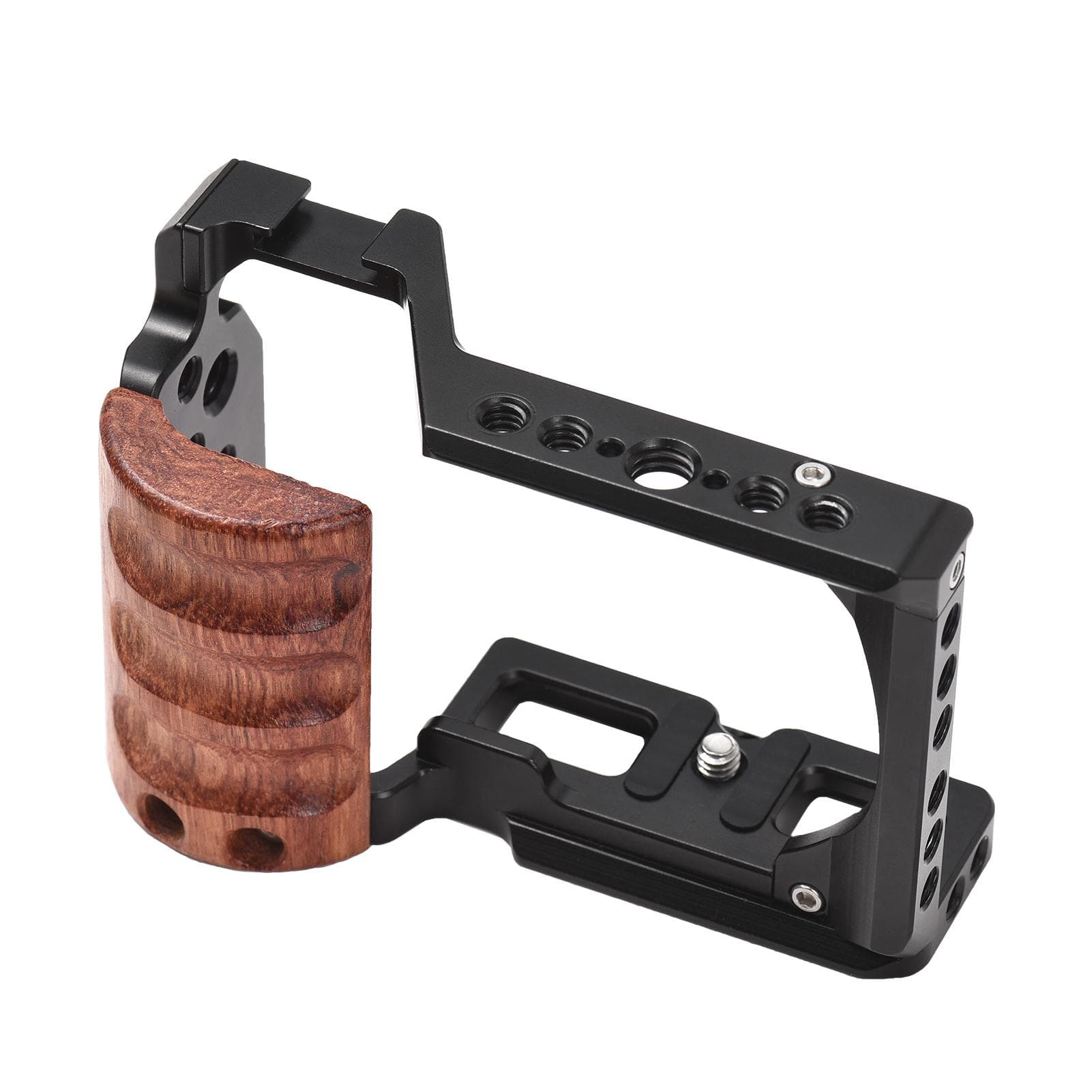 Andoer Camera Cage Aluminum Alloy Video Cage with Cold Shoe Mount 1/4 Inch & 3/8 Inch Threads black