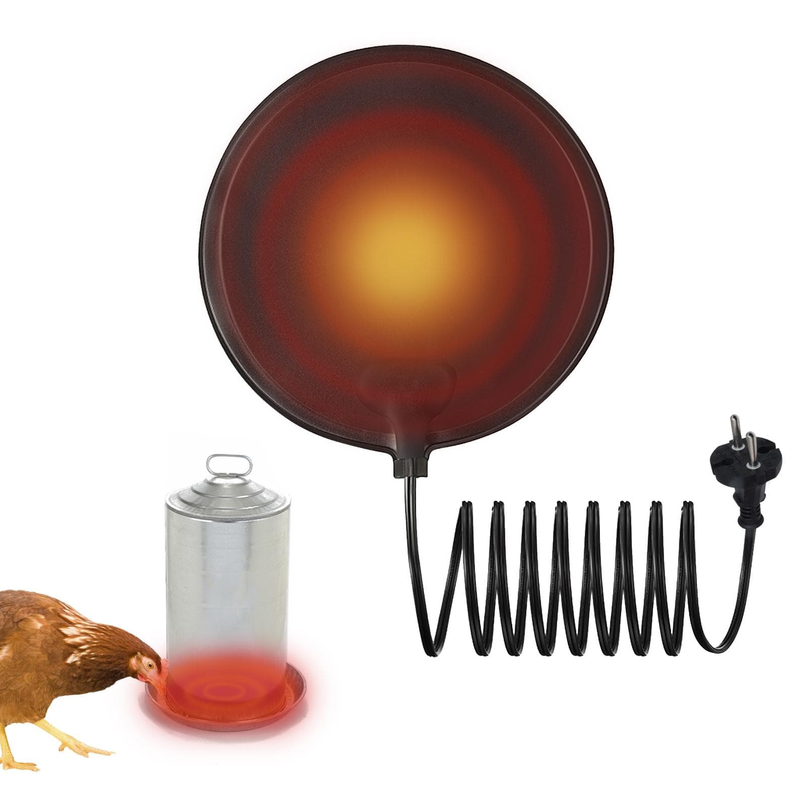 Poultry Drinker Heated Pad 20W Freezing Prevention Easy to Clean Silicone Chicken Waterer Heater
