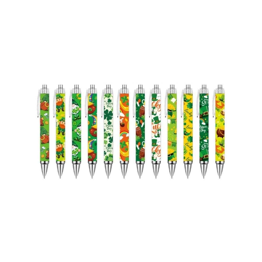 Irish Festival Decorative Pen Roll Paper Pens 12 Styles 12 Pieces 12pcs