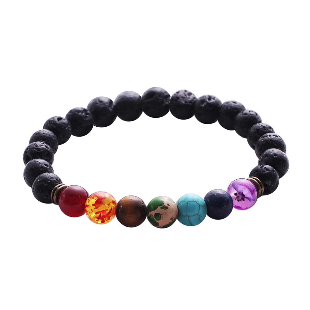 Elastic Natural Lava Beads Bracelet Jewelry Beaded Bangle Gift