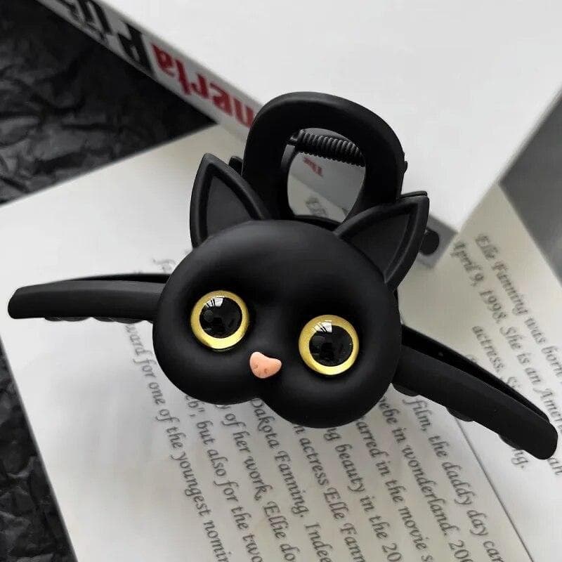 Cartoon Cat Hairpin for Women Black White Design Hair Clips Fashion Cute Claws Clip Fashion Hair Accessories Girls Gift black