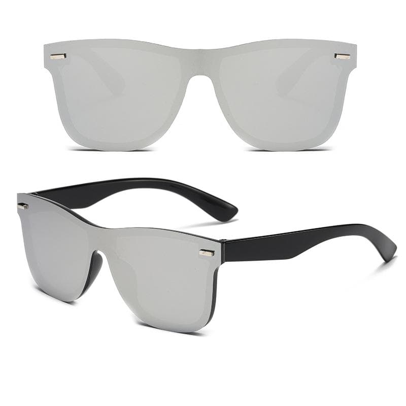 Luxury Square Sunglasses Unisex Vintage Mirror Blue UV400 Driving Eyewear Fashion One-piece Sun Glasses