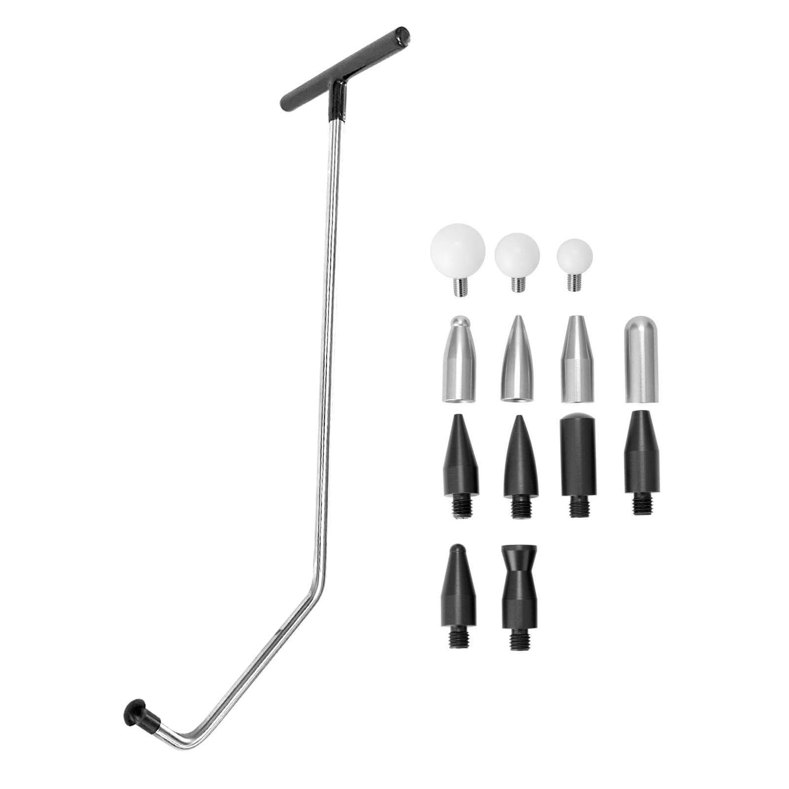 Dent Removal Rod Crowbars Car Body Paintless Dent Repairs Tool Kit with Multiple Replacement Heads Type4