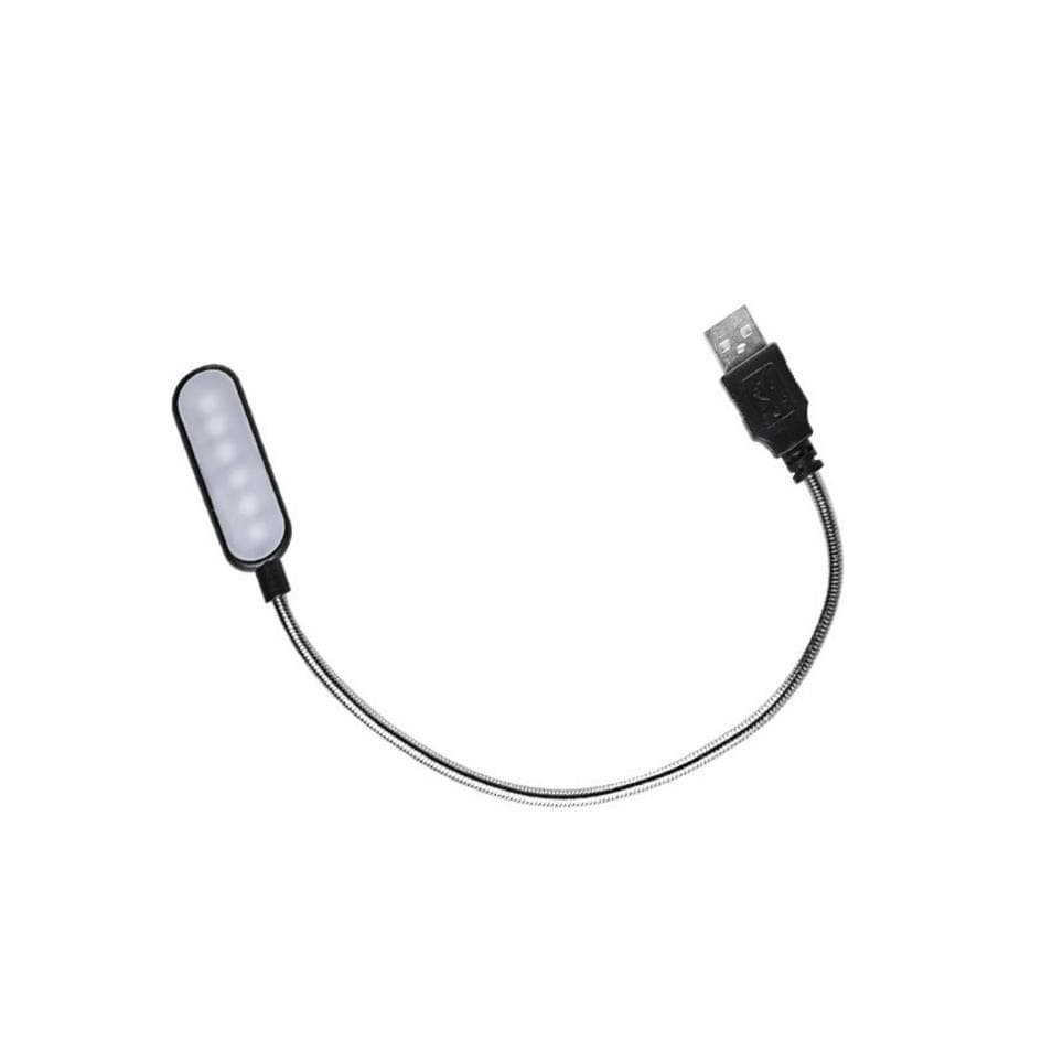 Portable USB LED Mini Book Light Reading Light Table Lamp Flexible 6leds USB Lamp for Power Bank Laptop Notebook PC Computer 1 pcs black