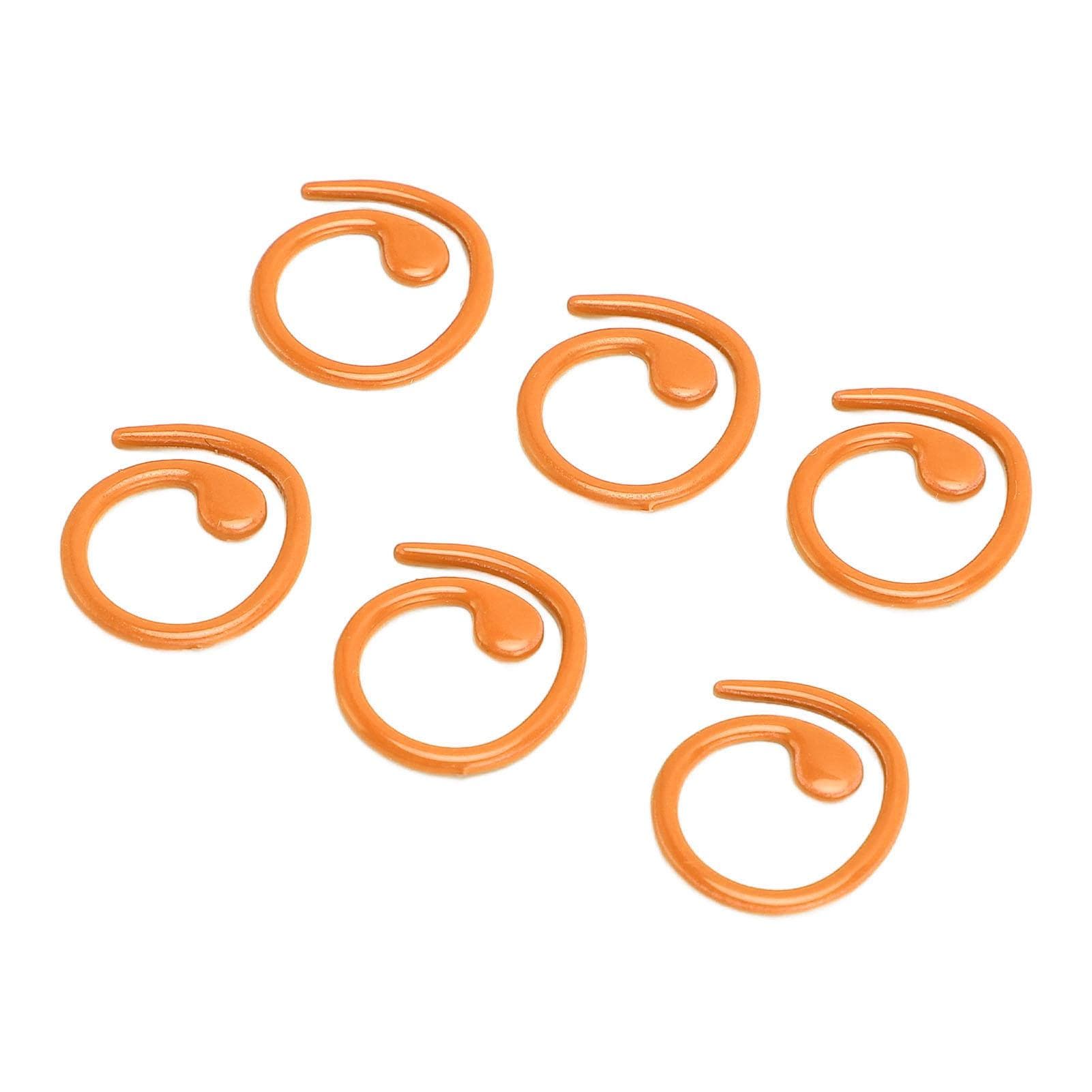 50PCS Metal Stitch Markers Spiral Markers Multifunctional Crochet Locking Hooks for for Knitting orange