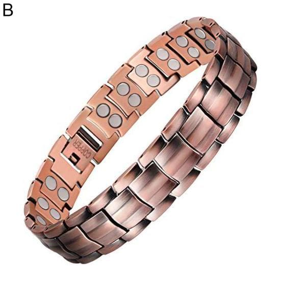 Men Bracelet Magnetic Pure Copper Durable Smooth Therapy Bracelet for Daily Wear B