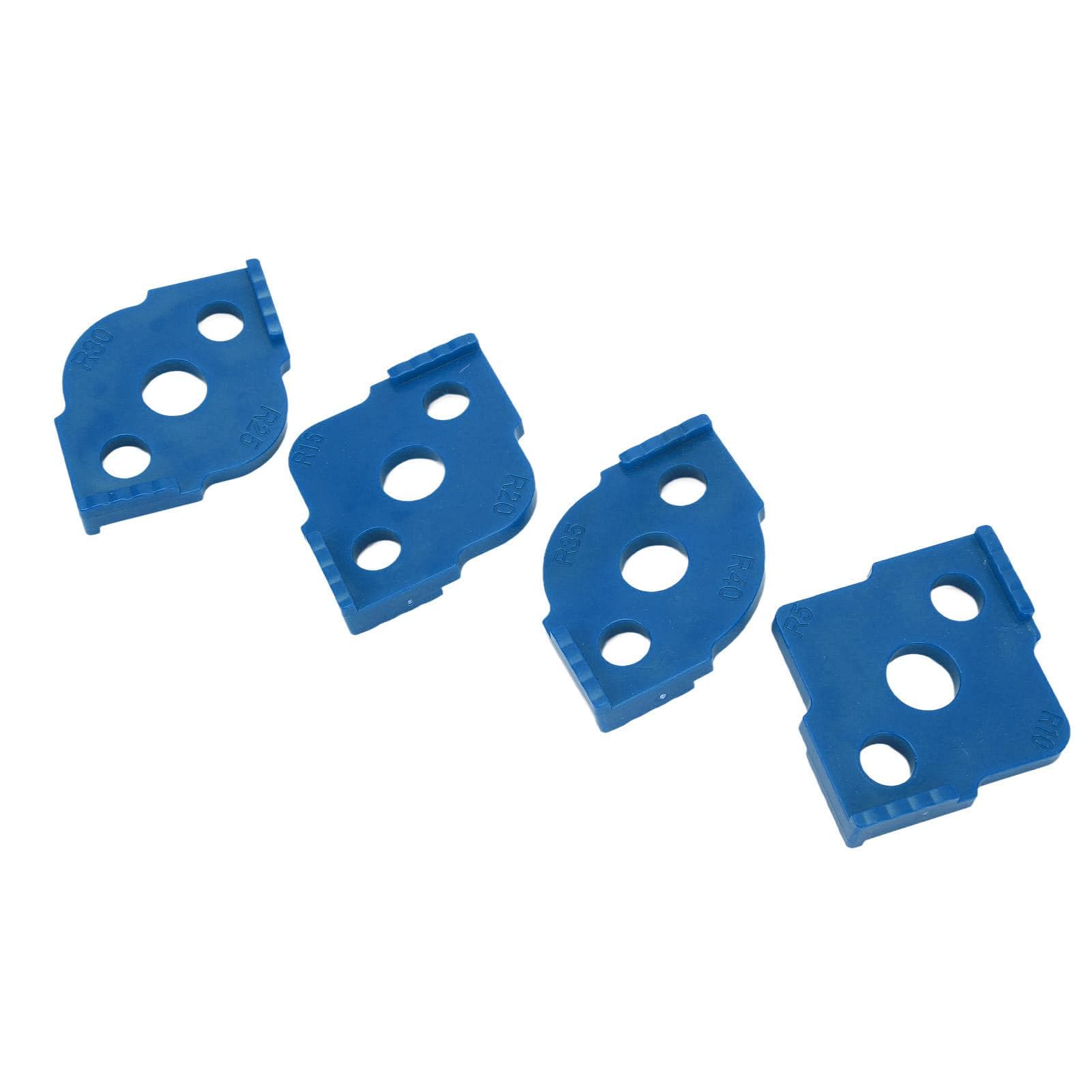 4PCS R Corner Templates Round Angle Radius Jig Routing Template ABS Woodworking Corner Locator Blue