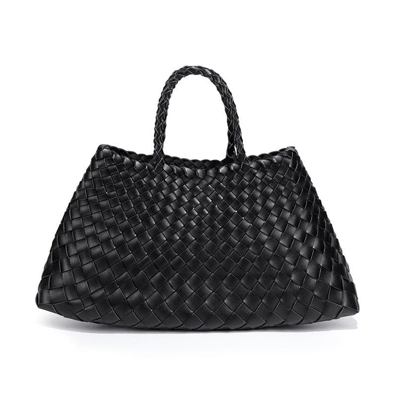 Trendy and Retro Large-capacity Hand-held Women's Bag, Hand-woven Mother-and-child Bag, Commuting and Business Single-shoulder Tote Bag