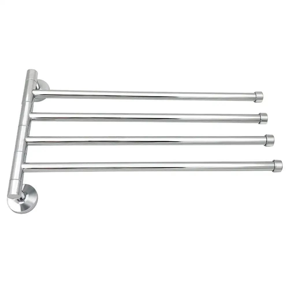 Stainless Steel Swivel 2/3/4 Towel Bar Towel Holder Bar Rail Hanger Rack Wall Mounted For Bathroom Kitchen Accessory Four Towel Bar