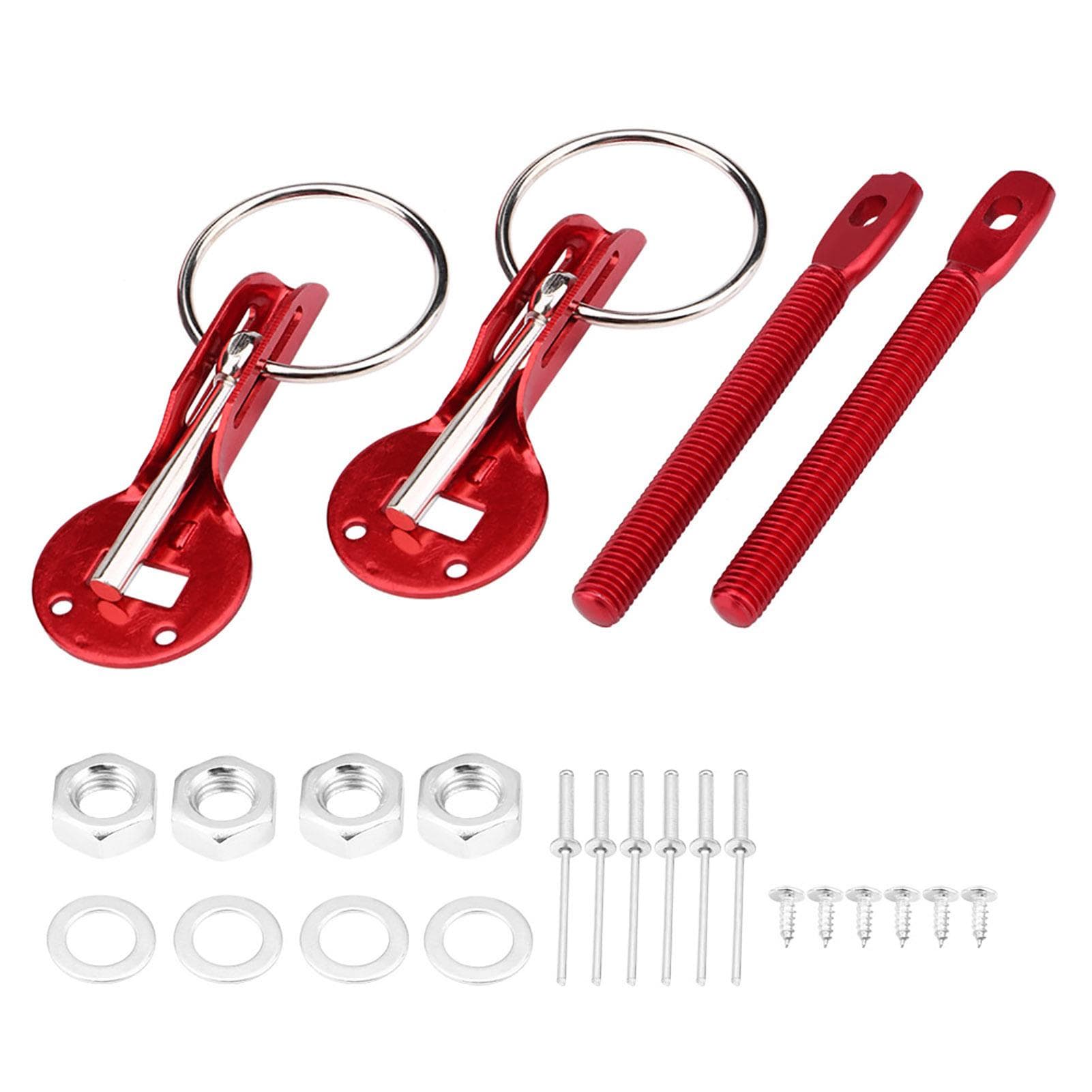 Universal Bonnet Hood Pin Pins Lock Latch Kit for Racing Sport Car Red