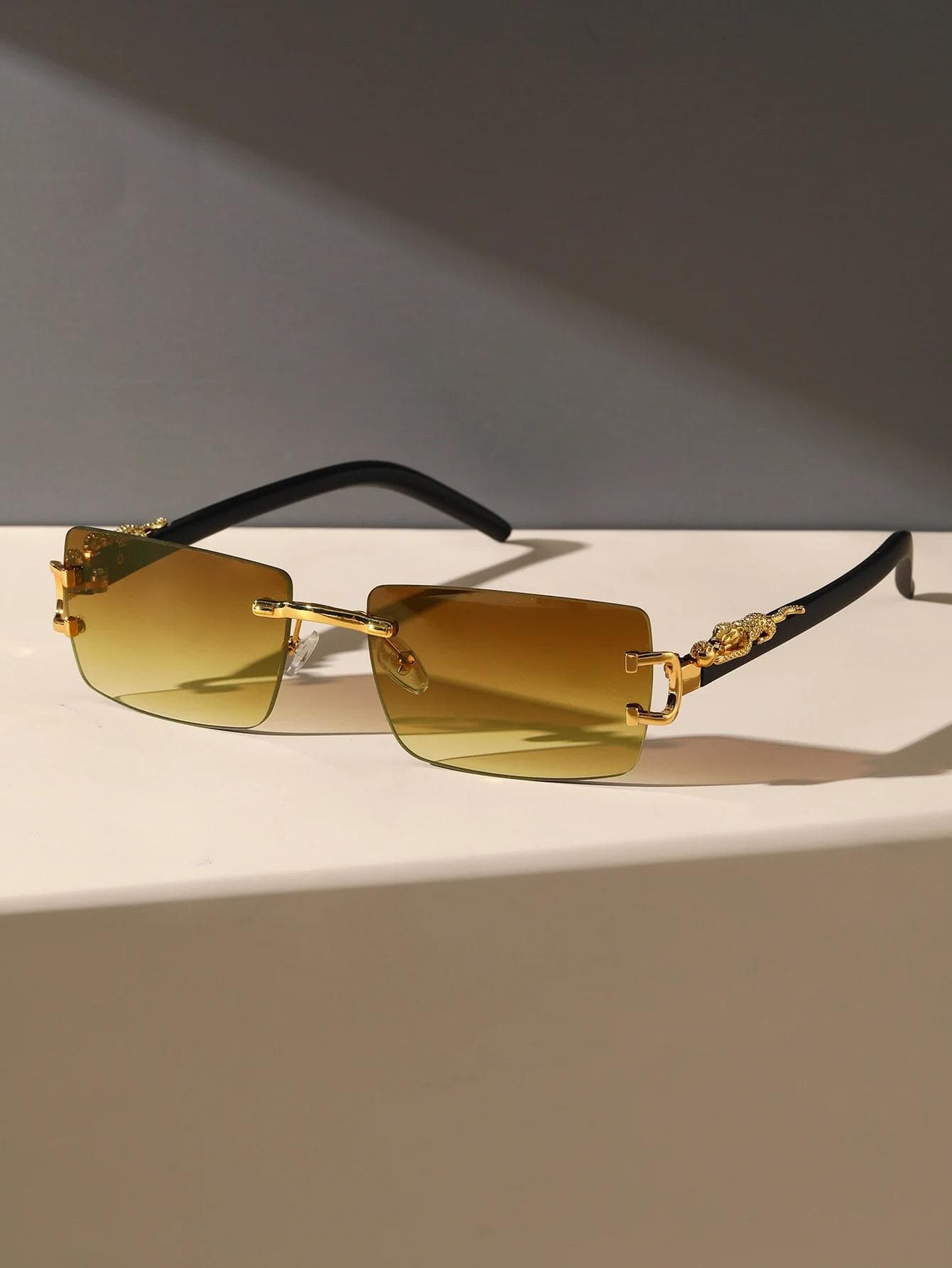 1 Pc Trendy Frameless Rectangular Sunglasses Personalized UV Protection For Daily Life Fashion Accessory