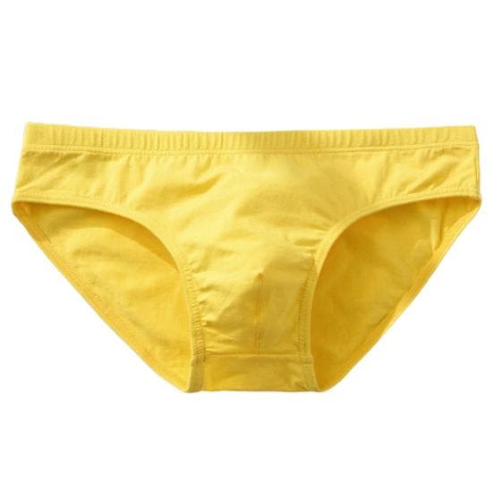Sweat Absorbing Ultralight Man Briefs Stylish Plus Size Men Underpants L yellow