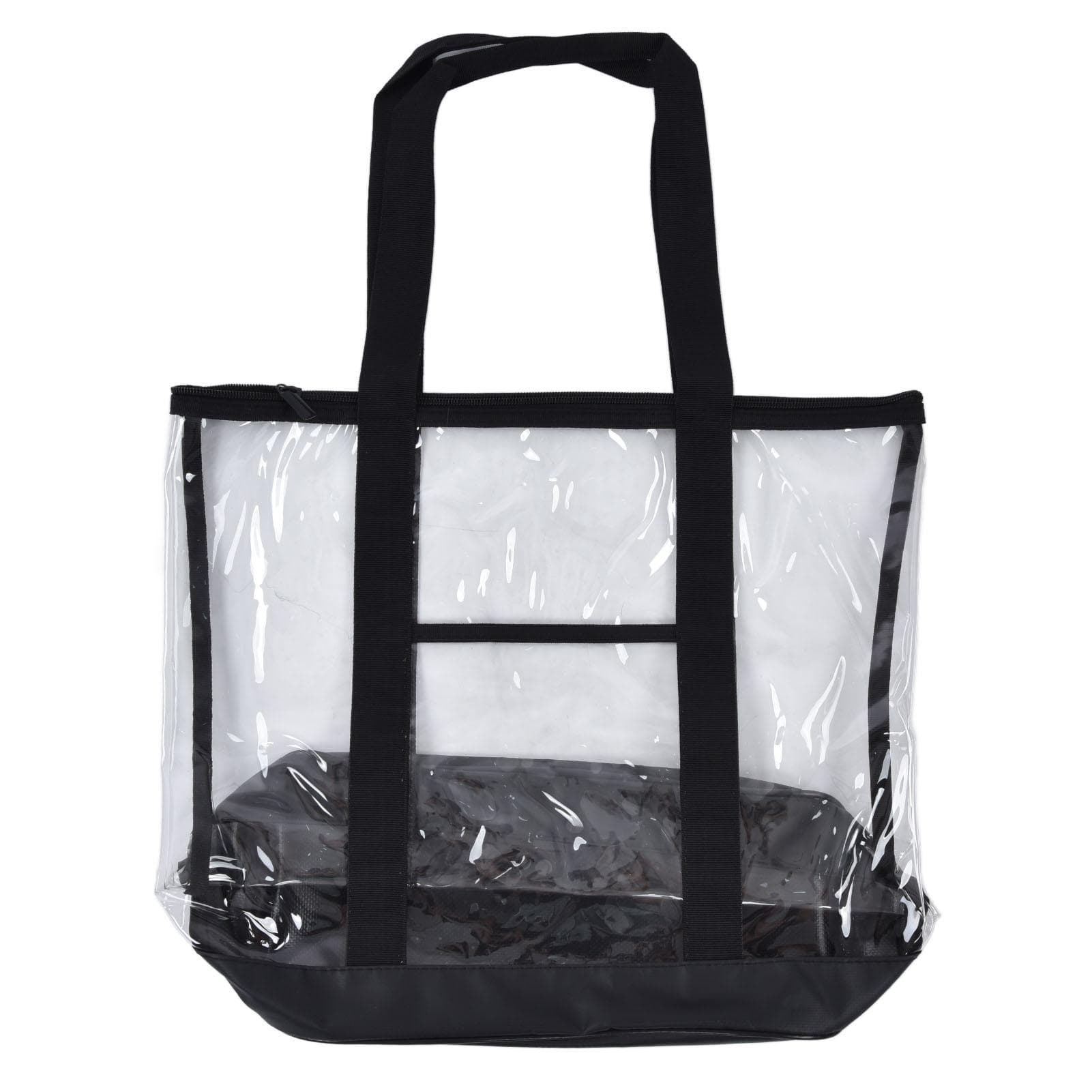 Transparent Beach Bag Waterproof PVC Clear Tote Bag with Zipper Closure for Pool Camping Picnic Gym